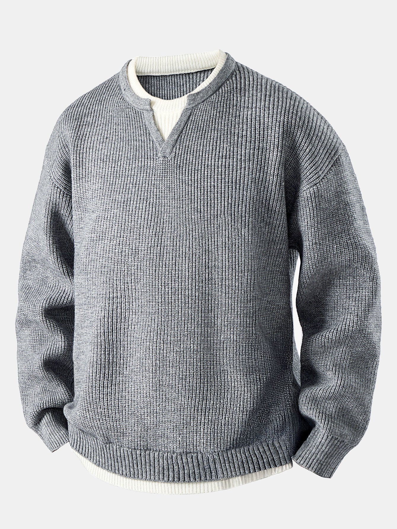 2 In 1 Notched Collar Sweater