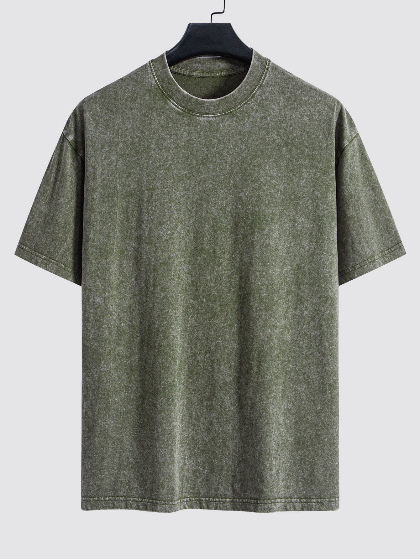 Basic Washed Distressed Drop Shoulder Oversize T-Shirt